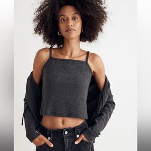 Madewell Gray Sleeveless Crop Camisole